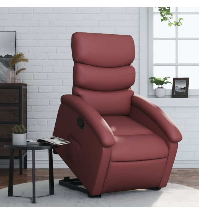 Fauteuil inclinable Rouge bordeaux Similicuir | Mobilier & Déco