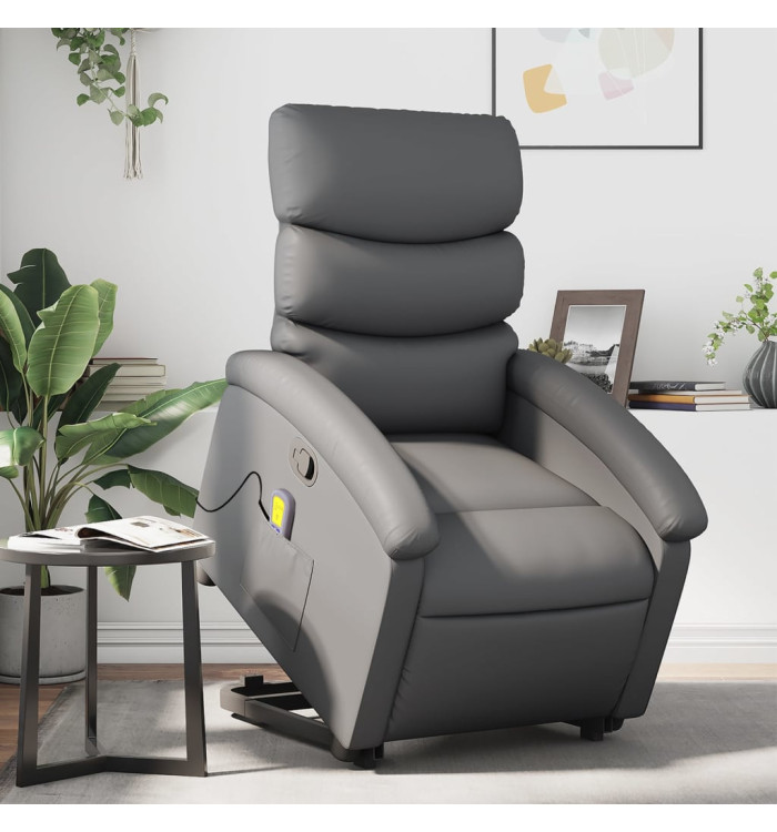 Fauteuil inclinable de massage Gris Similicuir | Mobilier & Déco