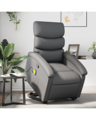 Fauteuil inclinable de massage Gris Similicuir | Mobilier & Déco