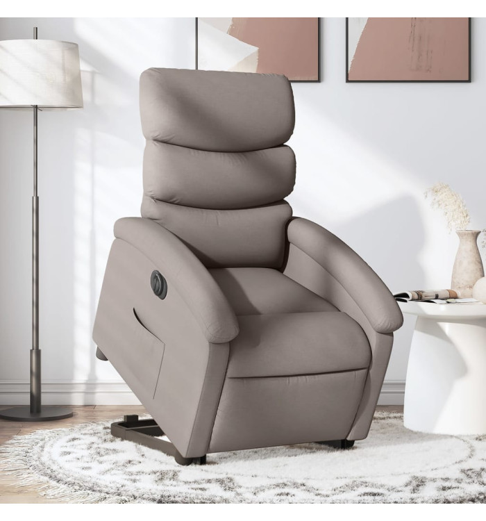 Fauteuil inclinable électrique taupe tissu | Mobilier & Déco