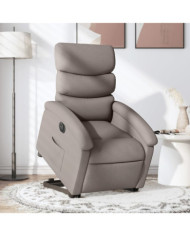 Fauteuil inclinable électrique taupe tissu | Mobilier & Déco
