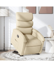 Fauteuil inclinable Crème Tissu | Mobilier & Déco