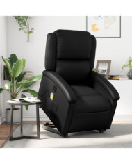 Fauteuil inclinable de massage électrique noir similicuir | Mobilier & Déco