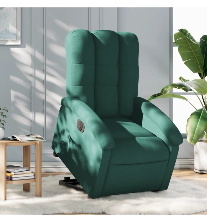 Fauteuil inclinable électrique vert foncé tissu | Mobilier & Déco