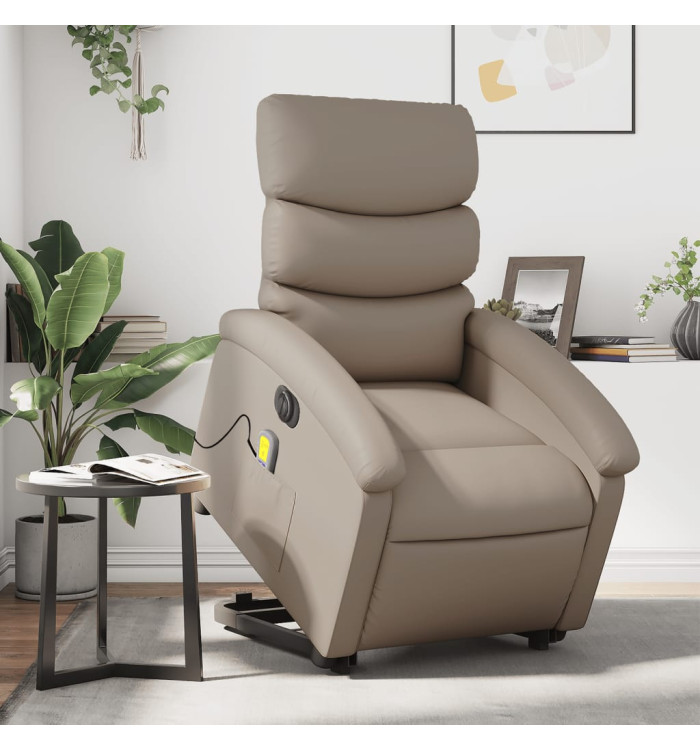 Fauteuil inclinable de massage électrique cappuccino similicuir | Mobilier & Déco