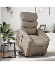 Fauteuil inclinable de massage électrique cappuccino similicuir | Mobilier & Déco