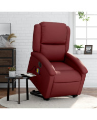 Fauteuil inclinable de massage électrique rouge bordeaux | Mobilier & Déco
