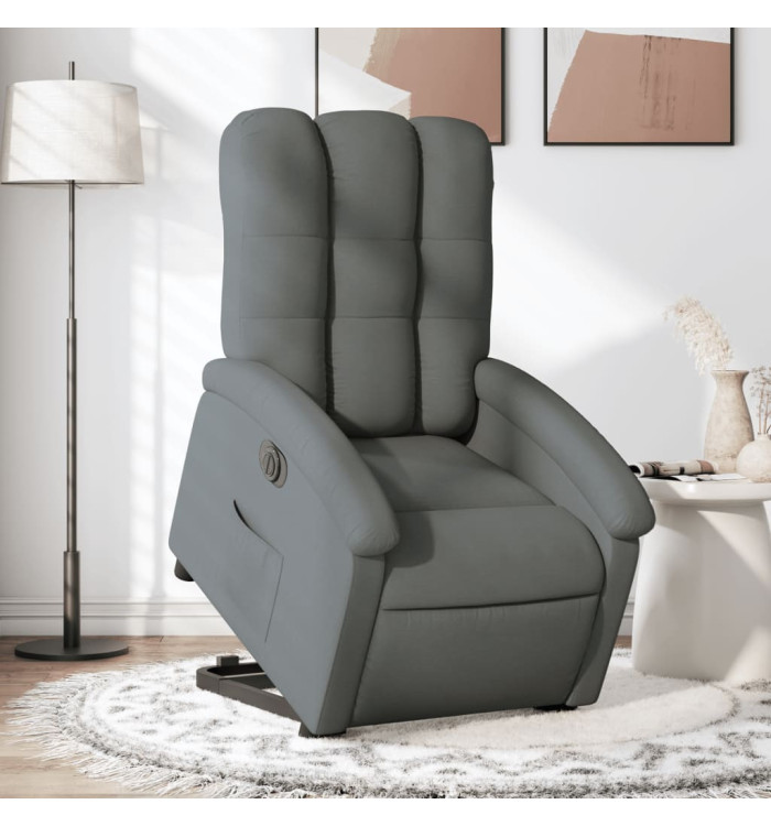 Fauteuil inclinable électrique gris foncé tissu | Mobilier & Déco