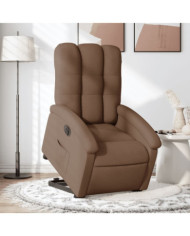Fauteuil inclinable électrique marron tissu | Mobilier & Déco