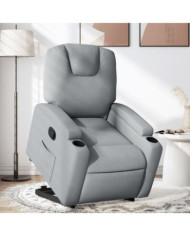 Fauteuil inclinable Gris clair Tissu | Mobilier & Déco