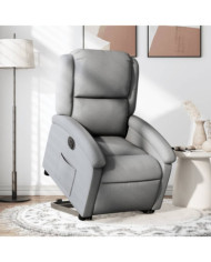 Fauteuil inclinable électrique gris clair tissu | Mobilier & Déco