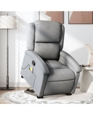 Fauteuil de massage inclinable Gris clair Tissu | Mobilier & Déco