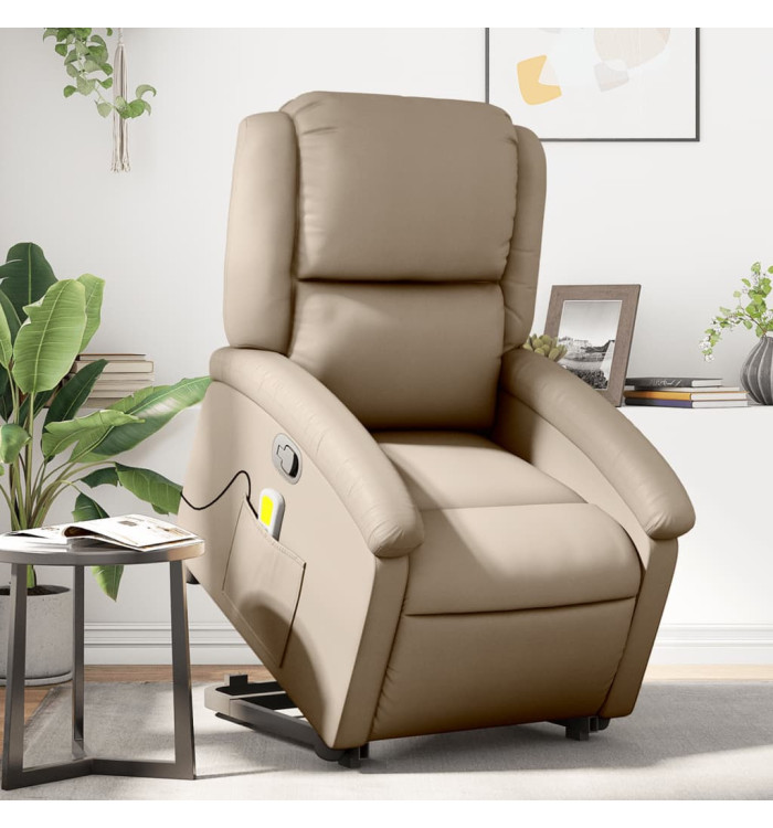 Fauteuil inclinable de massage Cappuccino Similicuir | Mobilier & Déco