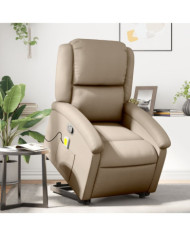 Fauteuil inclinable de massage Cappuccino Similicuir | Mobilier & Déco