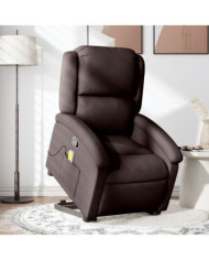 Fauteuil inclinable de massage Marron foncé Tissu | Mobilier & Déco
