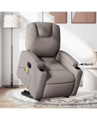 Fauteuil inclinable de massage électrique Taupe Tissu | Mobilier & Déco