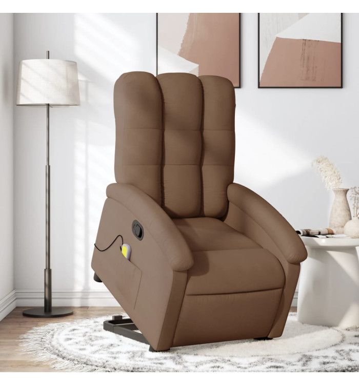 Fauteuil de massage inclinable Marron Tissu | Mobilier & Déco