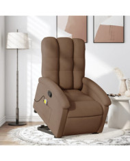 Fauteuil de massage inclinable Marron Tissu | Mobilier & Déco