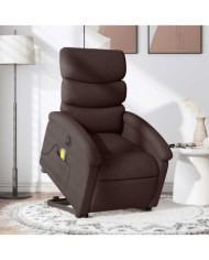 Fauteuil inclinable de massage électrique Marron foncé Tissu | Mobilier & Déco