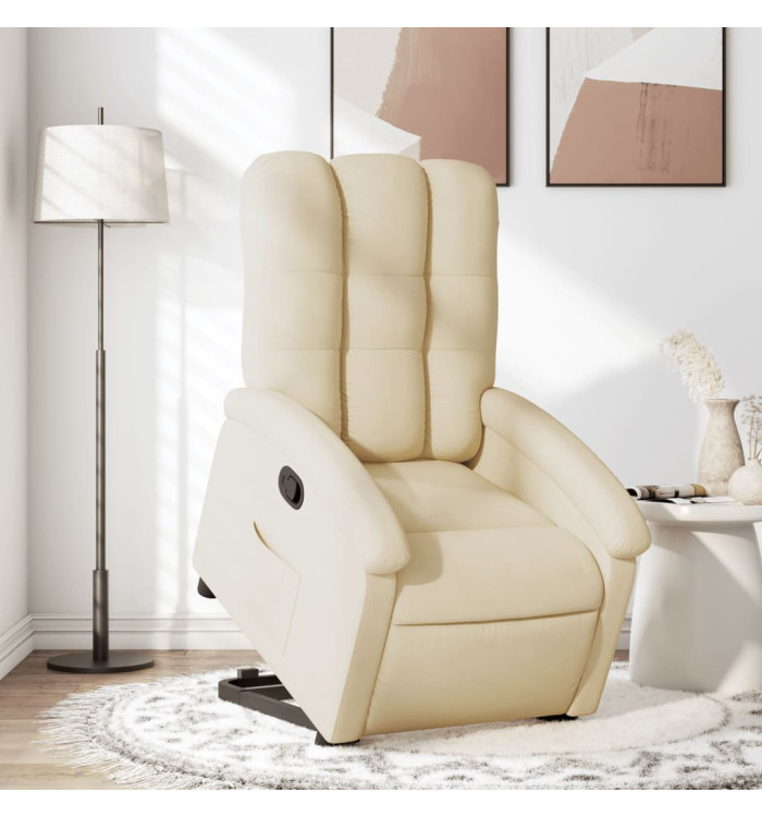 Fauteuil inclinable Crème Tissu | Mobilier & Déco