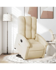 Fauteuil inclinable Crème Tissu | Mobilier & Déco