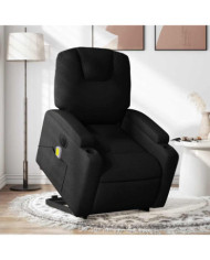 Fauteuil inclinable de massage électrique Noir Tissu | Mobilier & Déco