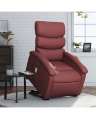 Fauteuil inclinable de massage électrique rouge bordeaux | Mobilier & Déco