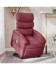 Fauteuil inclinable de massage Rouge bordeaux Tissu | Mobilier & Déco