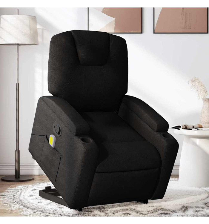 Fauteuil de massage inclinable Noir Tissu | Mobilier & Déco