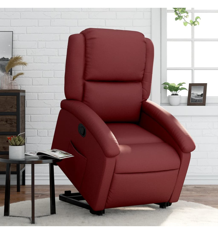 Fauteuil inclinable Rouge bordeaux Similicuir | Mobilier & Déco
