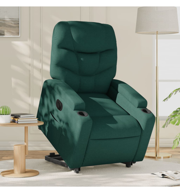 Fauteuil inclinable électrique vert foncé tissu | Mobilier & Déco
