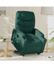 Fauteuil inclinable électrique vert foncé tissu | Mobilier & Déco