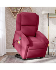 Fauteuil de massage inclinable Rouge bordeaux Velours | Mobilier & Déco