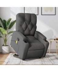 Fauteuil de massage inclinable Gris foncé Tissu | Mobilier & Déco