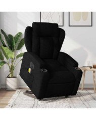 Fauteuil inclinable de massage électrique Noir Tissu | Mobilier & Déco