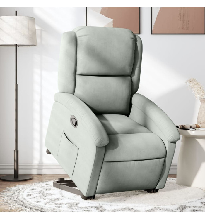 Fauteuil inclinable Gris clair Velours | Mobilier & Déco