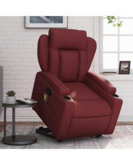 Fauteuil inclinable de massage Rouge bordeaux Similicuir | Mobilier & Déco