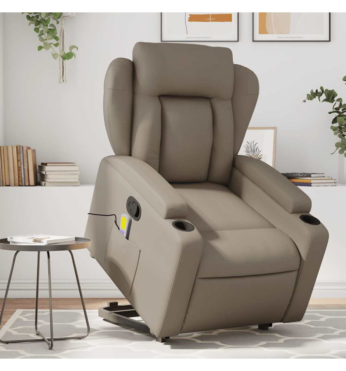 Fauteuil inclinable de massage Cappuccino Similicuir | Mobilier & Déco
