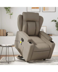 Fauteuil inclinable de massage Cappuccino Similicuir | Mobilier & Déco
