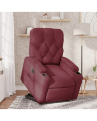 Fauteuil inclinable électrique rouge bordeaux tissu | Mobilier & Déco