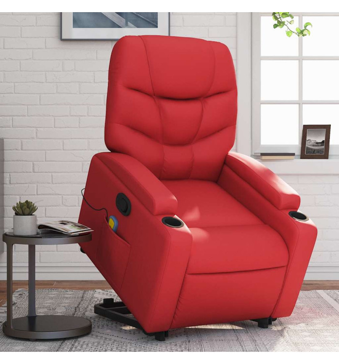 Fauteuil inclinable de massage Rouge Similicuir | Mobilier & Déco