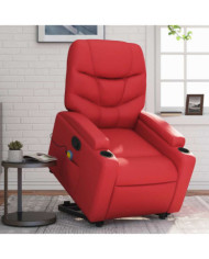 Fauteuil inclinable de massage Rouge Similicuir | Mobilier & Déco