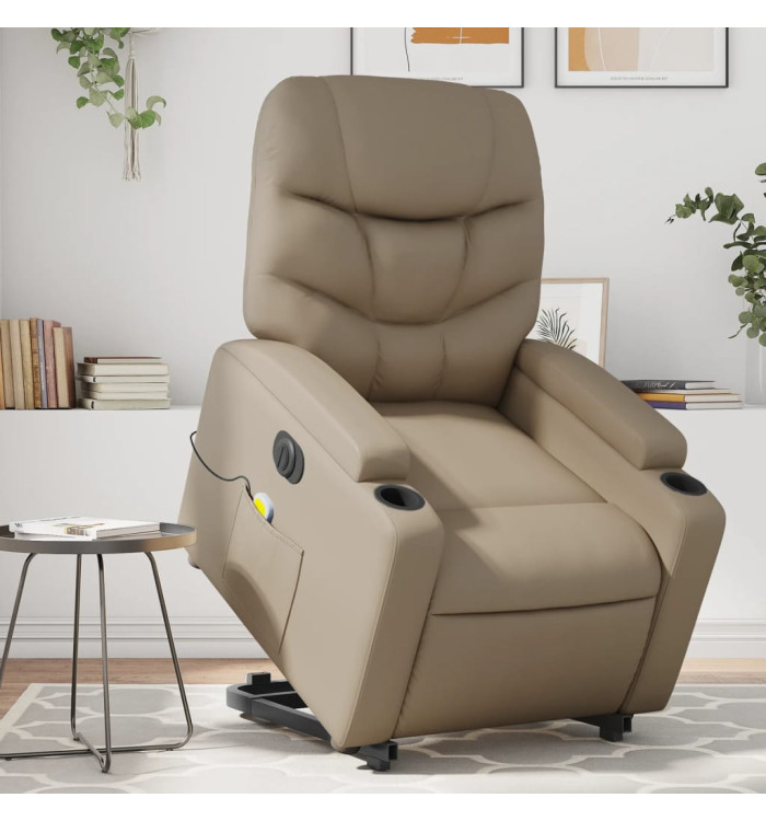 Fauteuil inclinable de massage électrique cappuccino similicuir | Mobilier & Déco