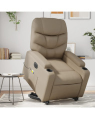Fauteuil inclinable de massage électrique cappuccino similicuir | Mobilier & Déco