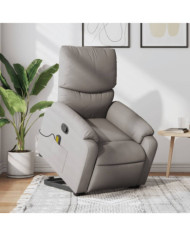 Fauteuil inclinable de massage Taupe Tissu | Mobilier & Déco