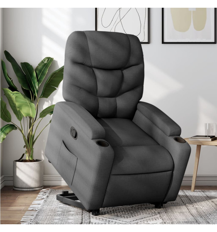 Fauteuil inclinable Gris foncé Tissu | Mobilier & Déco