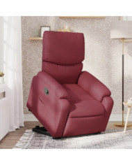 Fauteuil inclinable rouge bordeaux tissu | Mobilier & Déco
