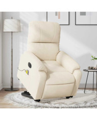 Fauteuil inclinable de massage électrique beige microfibres | Mobilier & Déco
