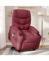 Fauteuil inclinable de massage Rouge bordeaux Tissu | Mobilier & Déco