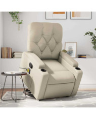 Fauteuil inclinable de massage Crème Similicuir | Mobilier & Déco